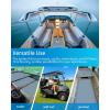OCEANBROAD Diamond Pattern Boat Flooring Self-Adhesive EVA Foam Marine Decking Non-Slip Sheet for Boats(Gray with Blue Lines)
