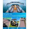OCEANBROAD Diamond Pattern Boat Flooring Self-Adhesive EVA Foam Marine Decking Non-Slip Sheet for Boats(Gray with Red Lines)