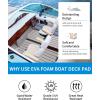 OCEANBROAD EVA Foam Boat Flooring 96”x2.4” with 3M Adhesive Backing Marine Self-Adhesive Decking Faux Teak Sheet for Boats Swim Platform Helm Pad RV Floor(Gray with Black Seam Lines(Borders))