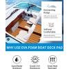 OCEANBROAD EVA Foam Boat Flooring 96”x2.4” with 3M Adhesive Backing Marine Self-Adhesive Decking Faux Teak Sheet for Boats Swim Platform Helm Pad RV Floor(Brown with Black Seam Lines(Borders))