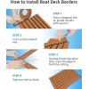 OCEANBROAD EVA Foam Boat Flooring 96”x2.4” with 3M Adhesive Backing Marine Self-Adhesive Decking Faux Teak Sheet for Boats Swim Platform Helm Pad RV Floor(Brown with Black Seam Lines(Borders))