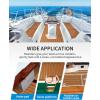 OCEANBROAD EVA Foam Boat Flooring 96”x2.4” with 3M Adhesive Backing Marine Self-Adhesive Decking Faux Teak Sheet for Boats Swim Platform Helm Pad RV Floor(Brown with Black Seam Lines(Borders))