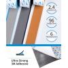 OCEANBROAD EVA Foam Boat Flooring 96”x2.4” with 3M Adhesive Backing Marine Self-Adhesive Decking Faux Teak Sheet for Boats Swim Platform Helm Pad RV Floor(Brown with White Seam Lines(Borders))