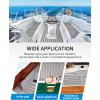 OCEANBROAD EVA Foam Boat Flooring 96”x2.4” with 3M Adhesive Backing Marine Self-Adhesive Decking Faux Teak Sheet for Boats Swim Platform Helm Pad RV Floor(Gray with Black Seam Lines(Borders))