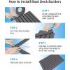 OCEANBROAD EVA Foam Boat Flooring 96”x2.4” with 3M Adhesive Backing Marine Self-Adhesive Decking Faux Teak Sheet for Boats Swim Platform Helm Pad RV Floor(Dark Gray with Black Seam Lines(Borders))
