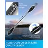 OCEANBROAD Full Carbon Fiber Adjustable Kayak Paddle Lightweight with Wing Blade, 82in-86in/210cm-220cm, 2-Piece, with Paddle Bag and Paddle Leash, Black