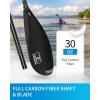 OCEANBROAD Full Carbon Fiber Adjustable Kayak Paddle Lightweight with Wing Blade, 82in-86in/210cm-220cm, 2-Piece, with Paddle Bag and Paddle Leash, Black