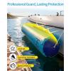OCEANBROAD Inflatable Boat Fenders 10ft x 18in Heavy Duty Dock Bumpers for Pontoon Fishing Boat, Marine 1280D PVC, Complete Set with 2 Mooring Ropes, Repair Kit, Storage Bag (Air Pump Not Included)