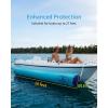 OCEANBROAD Inflatable Boat Fenders 10ft x 18in Heavy Duty Dock Bumpers for Pontoon Fishing Boat, Marine 1280D PVC, Complete Set with 2 Mooring Ropes, Repair Kit, Storage Bag (Air Pump Not Included)