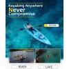 OCEANBROAD Kayak Paddle 86in/218cm, 90.5in/230cm Alloy Shaft 2-Piece Floatable Kayak Oar for Kayaking Canoeing Boating(Black)