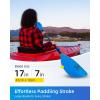 OCEANBROAD Kayak Paddle 86in/218cm, 90.5in/230cm Alloy Shaft 2-Piece Floatable Kayak Oar for Kayaking Canoeing Boating(Blue)