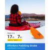 OCEANBROAD Kayak Paddle 86in/218cm, 90.5in/230cm Alloy Shaft 2-Piece Floatable Kayak Oar for Kayaking Canoeing Boating(Orange)