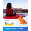 OCEANBROAD Kayak Paddle 86in/218cm, 90.5in/230cm Alloy Shaft 2-Piece Floatable Kayak Oar for Kayaking Canoeing Boating(Orange Bubbles)