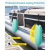 OCEANBROAD Pontoon Fenders Boat Bumpers for Docking 2-Pack, Rail-Mounted Non-Inflatable EVA Foam Fenders with Locking Grooves & Quick-Release Clips, Universal Fit for Pontoon Boats 14-28ft(Blue)