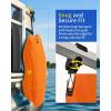 OCEANBROAD Pontoon Fenders Boat Bumpers for Docking 2-Pack, Rail-Mounted Non-Inflatable EVA Foam Fenders with Locking Grooves & Quick-Release Clips, Universal Fit for Pontoon Boats 14-28ft(Orange)