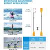 OCEANBROAD SUP Paddle – Adjustable Stand-Up Paddle for Paddleboard Kayak, Adjustable Aluminum Alloy Shaft with Reinforced Nylon Blades(3 pcs-Orange)