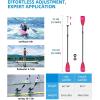 OCEANBROAD SUP Paddle – Adjustable Stand-Up Paddle for Paddleboard Kayak, Adjustable Aluminum Alloy Shaft with Reinforced Nylon Blades(3 pcs-Pink Aurora)