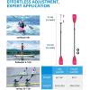 OCEANBROAD SUP Paddle – Adjustable Stand-Up Paddle for Paddleboard Kayak, Adjustable Aluminum Alloy Shaft with Reinforced Nylon Blades(4 pcs-Pink Aurora)