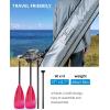 OCEANBROAD SUP Paddle – Adjustable Stand-Up Paddle for Paddleboard Kayak, Adjustable Aluminum Alloy Shaft with Reinforced Nylon Blades(4 pcs-Pink Aurora)