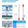 OCEANBROAD SUP Paddle – Adjustable Stand-Up Paddle for Paddleboard Kayak, Adjustable Aluminum Alloy Shaft with Reinforced Nylon Blades(4 pcs-Red)