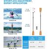 OCEANBROAD SUP Paddle – Adjustable Stand-Up Paddle for Paddleboard Kayak, Adjustable Aluminum Alloy Shaft with Reinforced Nylon Blades(4 pcs-Wood Print)