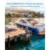 OCEANBROAD Slide-On Post Dock Fender Bumpers 2 Pack, Slip-Over Dock Pipe & Pole Guards, 18″ x 5.5″ Inflatable Marine PVC Bumpers, Vertical Protection for Boat Dock Legs, Mounting Brackets & Piling