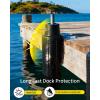 OCEANBROAD Slide-On Post Dock Fender Bumpers 2 Pack, Slip-Over Dock Pipe & Pole Guards, 18″ x 5.5″ Inflatable Marine PVC Bumpers, Vertical Protection for Boat Dock Legs, Mounting Brackets & Piling