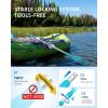 OCEANBROAD Telescoping Emergency Paddle 21”-42”（Assembling Required）/26”-54” Aluminium Shaft for Kayaking Boating Canoeing River Tubing(Blue)