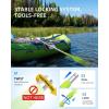 OCEANBROAD Telescoping Emergency Paddle 21”-42”（Assembling Required）/26”-54” Aluminium Shaft for Kayaking Boating Canoeing River Tubing(Green)