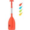 OCEANBROAD Telescoping Emergency Paddle 21”-42”（Assembling Required）/26”-54” Aluminium Shaft for Kayaking Boating Canoeing River Tubing(Orange)