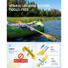 OCEANBROAD Telescoping Emergency Paddle 21”-42”（Assembling Required）/26”-54” Aluminium Shaft for Kayaking Boating Canoeing River Tubing(Yellow)