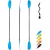 OCEANBROAD Adjustable Fishing Kayak Paddle – 94in/240cm-98in/250cm-102in/260cm Aluminum Alloy Shaft with Paddle Leash(Blue)