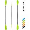 OCEANBROAD Adjustable Fishing Kayak Paddle – 94in/240cm-98in/250cm-102in/260cm Aluminum Alloy Shaft with Paddle Leash(Green)