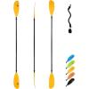 OCEANBROAD Adjustable Fishing Kayak Paddle – 94in/240cm-98in/250cm-102in/260cm Aluminum Alloy Shaft with Paddle Leash(Yellow)