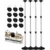 OCEANBROAD Boat Cover Support Poles Adjustable Telescoping Aluminum – Universal Fit for Pontoon, V Hull, Jon Boats – Waterproof Windproof Cover Support System with Straps, 1 Pack(4-Pack)