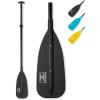 OCEANBROAD Canoe Paddle, Adjustable from 4’3”to 5’3”/130cm to 160cm Aluminum Shaft with Plastic Blade for Canoeing Boating Kayaking, 3-Piece Floatable Oar(Black)