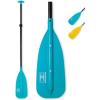 OCEANBROAD Canoe Paddle, Adjustable from 4’3”to 5’3”/130cm to 160cm Aluminum Shaft with Plastic Blade for Canoeing Boating Kayaking, 3-Piece Floatable Oar(Blue)