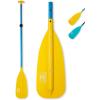 OCEANBROAD Canoe Paddle, Adjustable from 4’3”to 5’3”/130cm to 160cm Aluminum Shaft with Plastic Blade for Canoeing Boating Kayaking, 3-Piece Floatable Oar(Yellow)