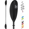 OCEANBROAD Carbon Fiber Kayak Paddle 90.5in/230cm, 86in/218cm for Adults Kayaking Boating Canoeing Oar with Paddle Leash(Black)
