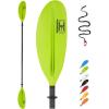 OCEANBROAD Carbon Fiber Kayak Paddle 90.5in/230cm, 86in/218cm for Adults Kayaking Boating Canoeing Oar with Paddle Leash(Green)