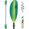 OCEANBROAD Carbon Fiber Kayak Paddle 90.5in/230cm, 86in/218cm for Adults Kayaking Boating Canoeing Oar with Paddle Leash(Green Aurora)