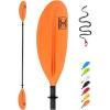 OCEANBROAD Carbon Fiber Kayak Paddle 90.5in/230cm, 86in/218cm for Adults Kayaking Boating Canoeing Oar with Paddle Leash(Orange)