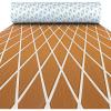 OCEANBROAD Diamond Pattern Boat Flooring Self-Adhesive EVA Foam Marine Decking Non-Slip Sheet for Boats, 96”x38” Brown with White Lines
