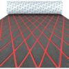 OCEANBROAD Diamond Pattern Boat Flooring Self-Adhesive EVA Foam Marine Decking Non-Slip Sheet for Boats(Dark Gray with Red Lines)