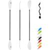 OCEANBROAD Kayak Paddle 86in/218cm, 90.5in/230cm, 95in/241cm Alloy Shaft Kayaking Boating Canoeing Oar with Paddle Leash(White)
