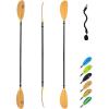 OCEANBROAD Kayak Paddle 86in/218cm, 90.5in/230cm, 95in/241cm Alloy Shaft Kayaking Boating Canoeing Oar with Paddle Leash(Wood Print)