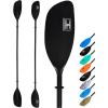 OCEANBROAD Kayak Paddle 86in/218cm, 90.5in/230cm Alloy Shaft 2-Piece Floatable Kayak Oar for Kayaking Canoeing Boating(Black)