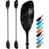 OCEANBROAD Kayak Paddle 86in/218cm, 90.5in/230cm Alloy Shaft 2-Piece Floatable Kayak Oar for Kayaking Canoeing Boating(Black Mist)