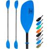 OCEANBROAD Kayak Paddle 86in/218cm, 90.5in/230cm Alloy Shaft 2-Piece Floatable Kayak Oar for Kayaking Canoeing Boating(Blue)