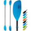 OCEANBROAD Kayak Paddle 86in/218cm, 90.5in/230cm Alloy Shaft 2-Piece Floatable Kayak Oar for Kayaking Canoeing Boating(Blue Bubbles)